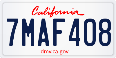 CA license plate 7MAF408