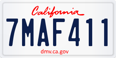 CA license plate 7MAF411