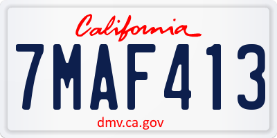 CA license plate 7MAF413