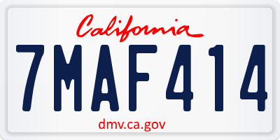 CA license plate 7MAF414