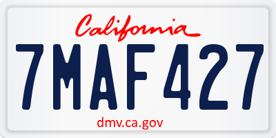 CA license plate 7MAF427