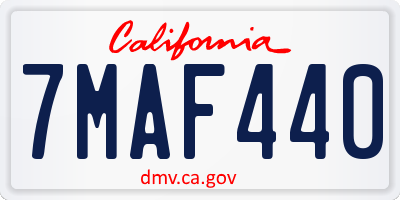 CA license plate 7MAF440