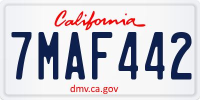 CA license plate 7MAF442