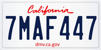 CA license plate 7MAF447