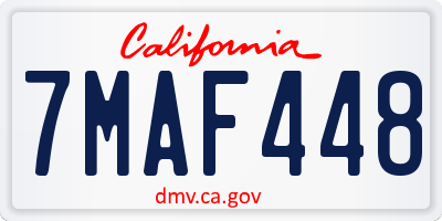 CA license plate 7MAF448