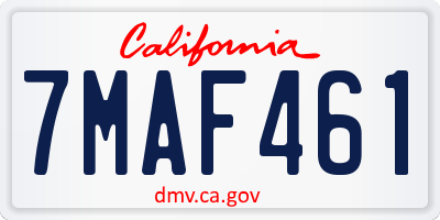 CA license plate 7MAF461