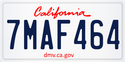 CA license plate 7MAF464