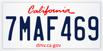 CA license plate 7MAF469