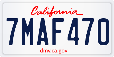 CA license plate 7MAF470