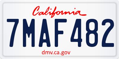 CA license plate 7MAF482