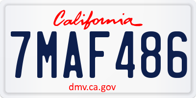 CA license plate 7MAF486