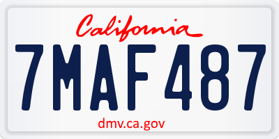 CA license plate 7MAF487