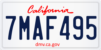 CA license plate 7MAF495