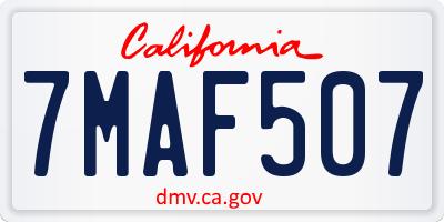 CA license plate 7MAF507