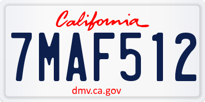 CA license plate 7MAF512