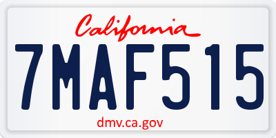 CA license plate 7MAF515