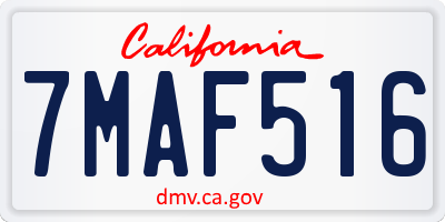 CA license plate 7MAF516