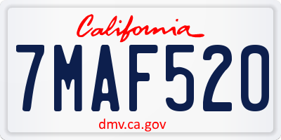 CA license plate 7MAF520