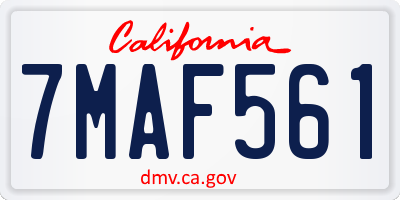 CA license plate 7MAF561