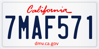 CA license plate 7MAF571