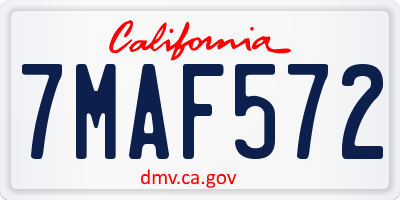 CA license plate 7MAF572