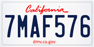 CA license plate 7MAF576