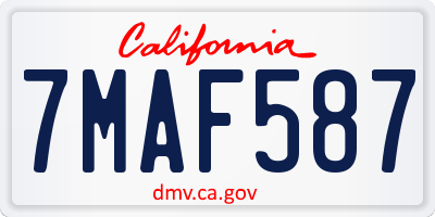 CA license plate 7MAF587