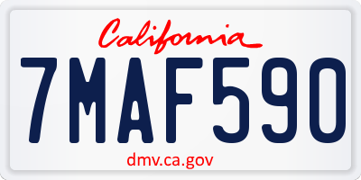 CA license plate 7MAF590