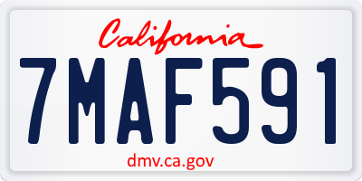 CA license plate 7MAF591