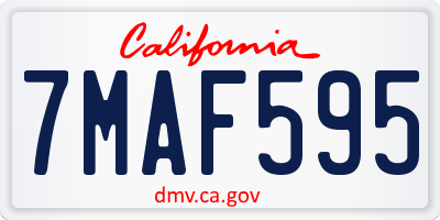 CA license plate 7MAF595