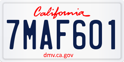 CA license plate 7MAF601