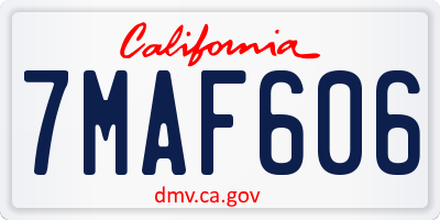 CA license plate 7MAF606