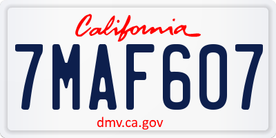 CA license plate 7MAF607