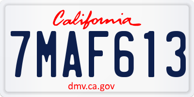 CA license plate 7MAF613