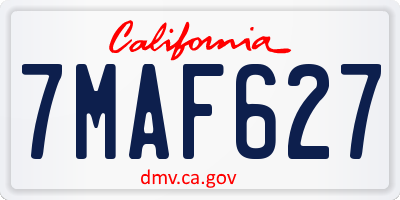 CA license plate 7MAF627