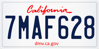 CA license plate 7MAF628