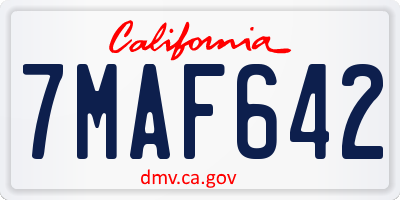 CA license plate 7MAF642