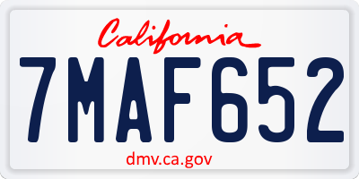 CA license plate 7MAF652