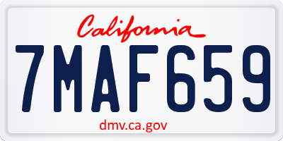CA license plate 7MAF659