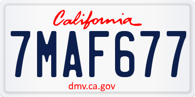 CA license plate 7MAF677