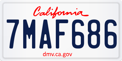 CA license plate 7MAF686