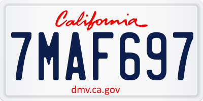 CA license plate 7MAF697