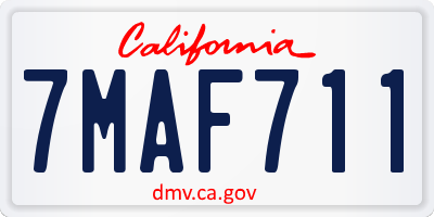CA license plate 7MAF711