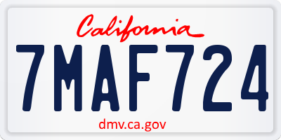 CA license plate 7MAF724