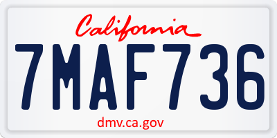 CA license plate 7MAF736