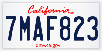 CA license plate 7MAF823