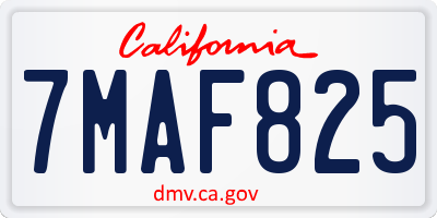 CA license plate 7MAF825