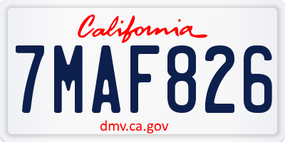 CA license plate 7MAF826