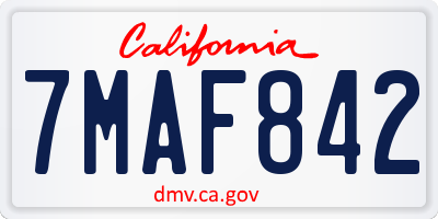 CA license plate 7MAF842