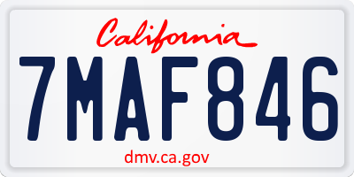 CA license plate 7MAF846